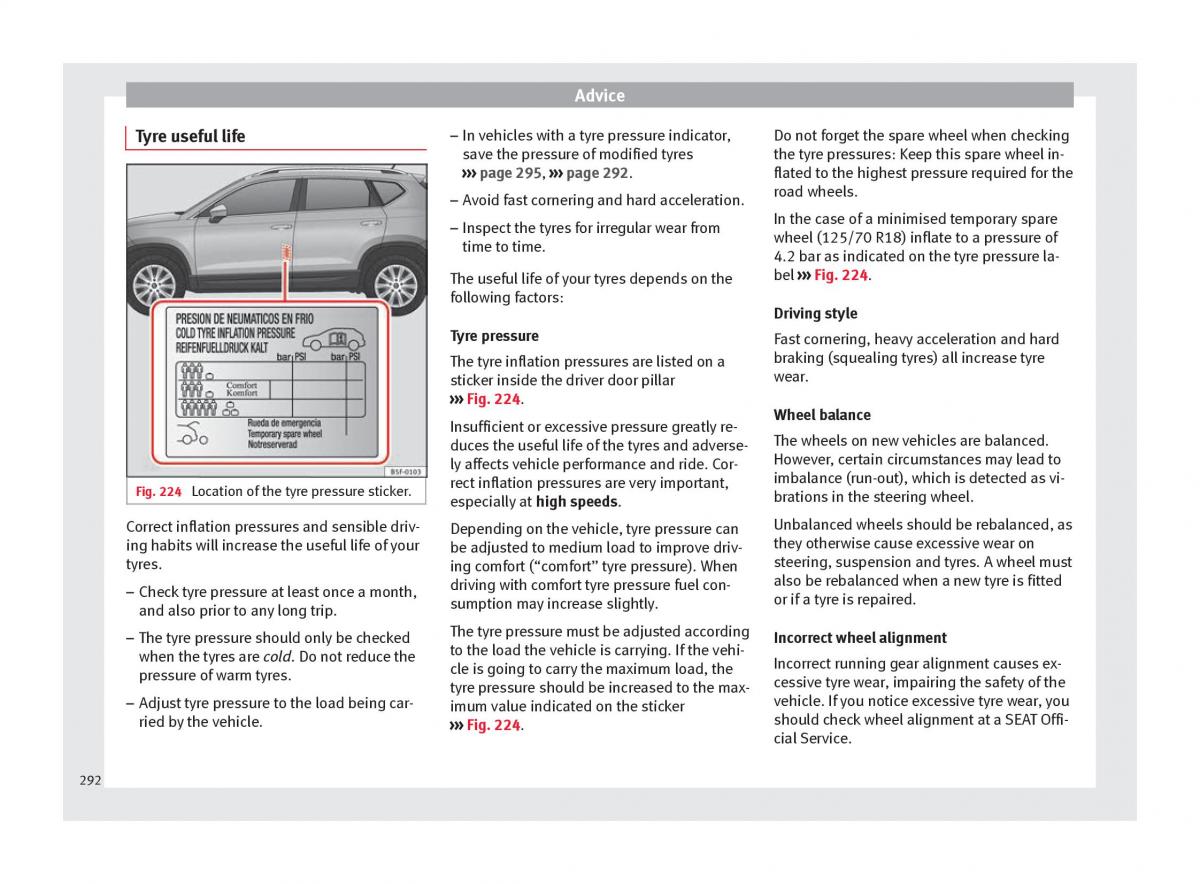 Seat Ateca owners manual / page 294