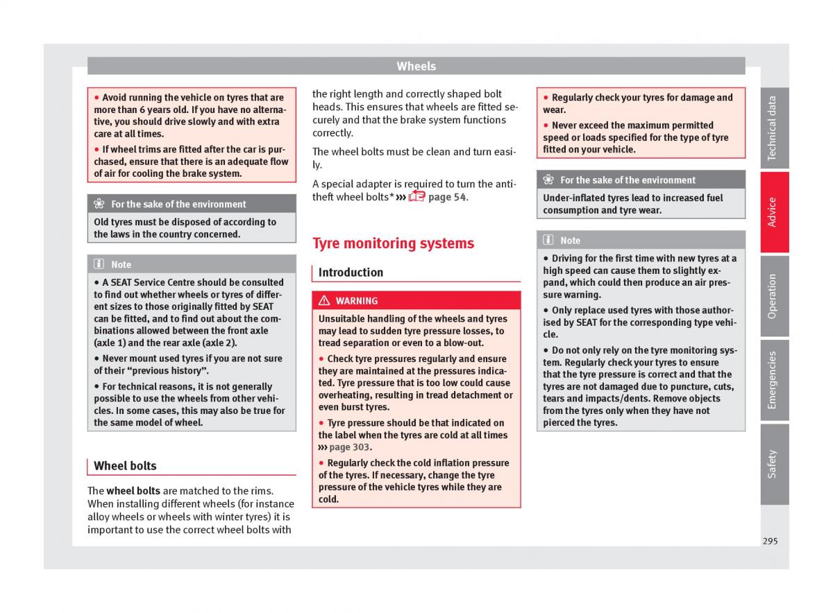 Seat Ateca owners manual / page 297