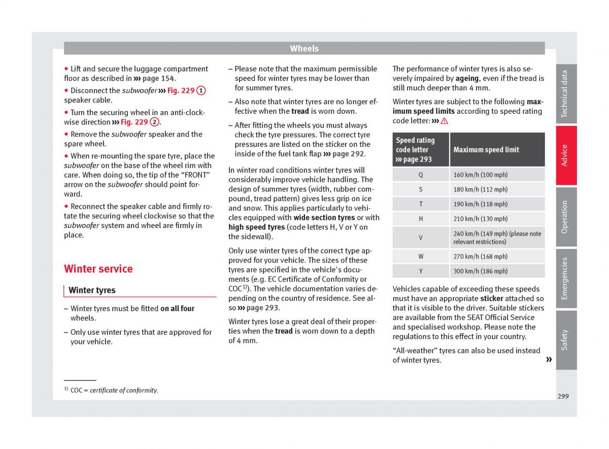 Seat Ateca owners manual / page 301