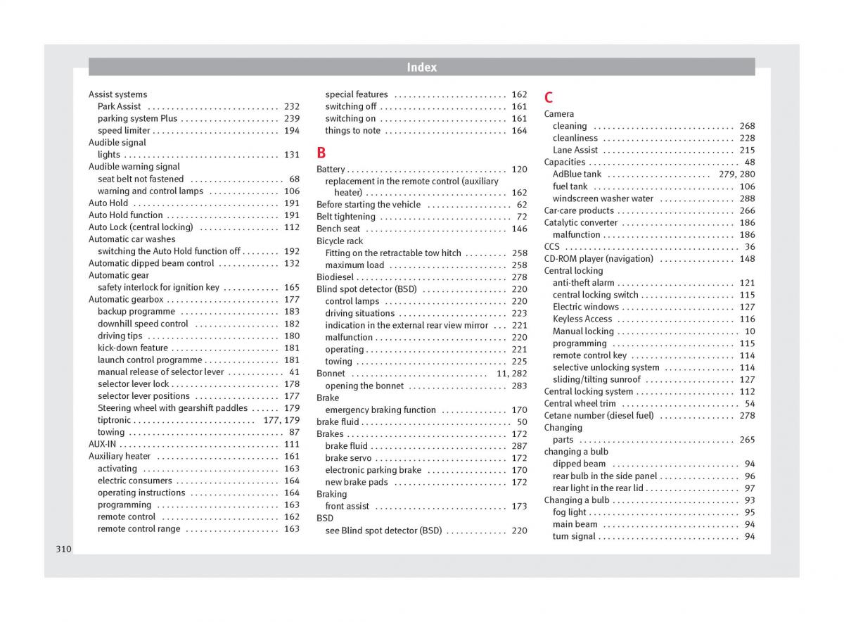 Seat Ateca owners manual / page 312