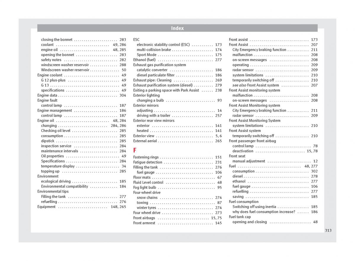 Seat Ateca owners manual / page 315