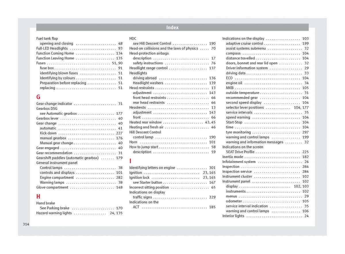 Seat Ateca owners manual / page 316