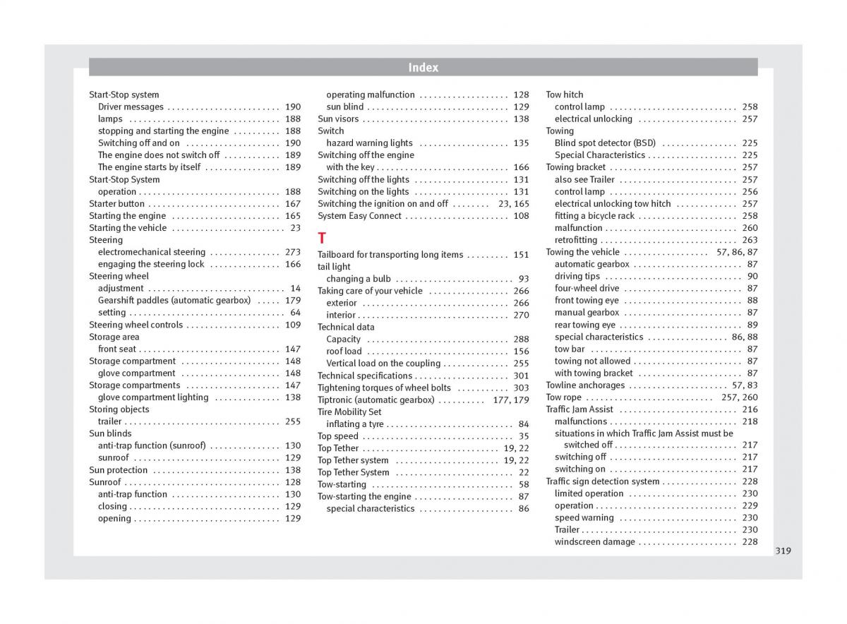 Seat Ateca owners manual / page 321