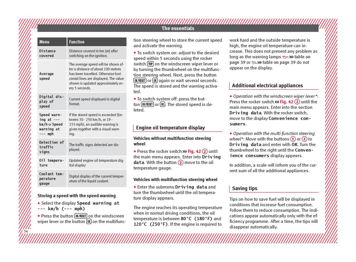 Seat Ateca owners manual / page 36