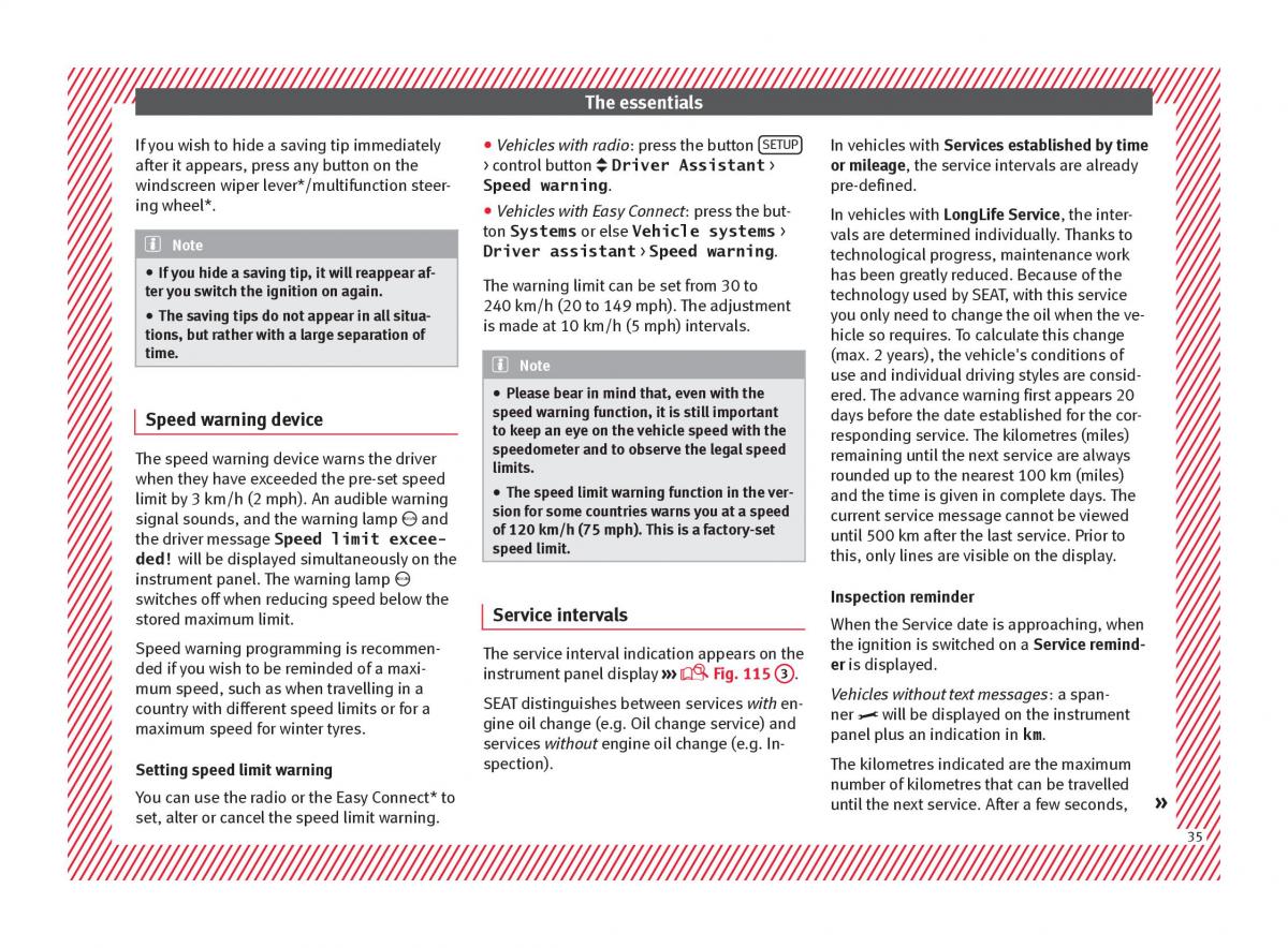 Seat Ateca owners manual / page 37