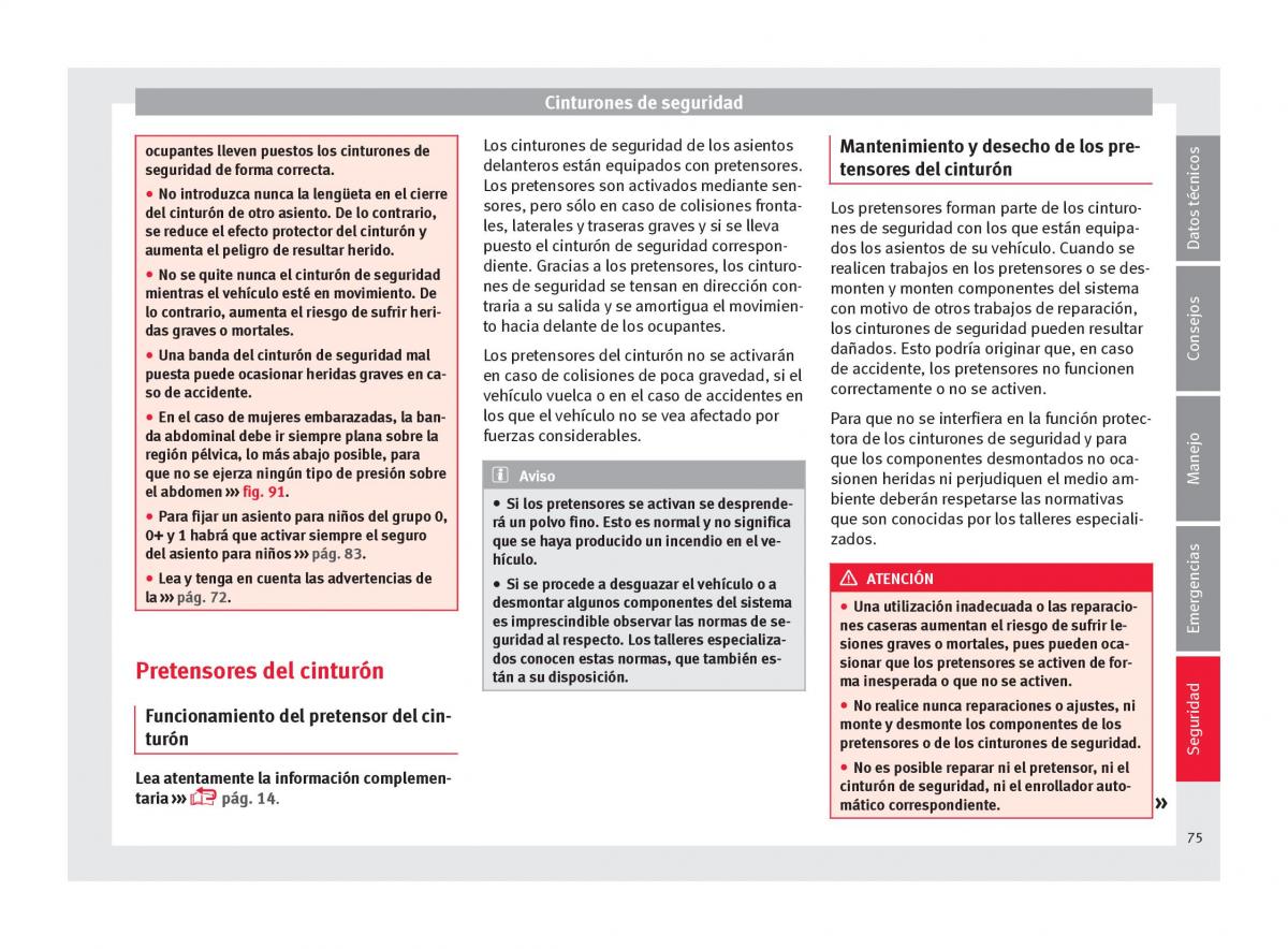 Seat Ateca manual del propietario / page 77