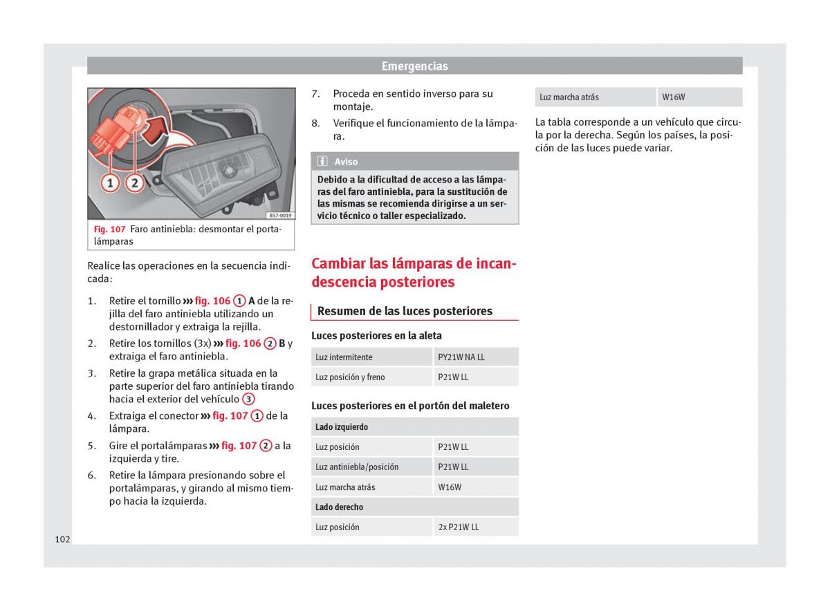 Seat Ateca manual del propietario / page 104