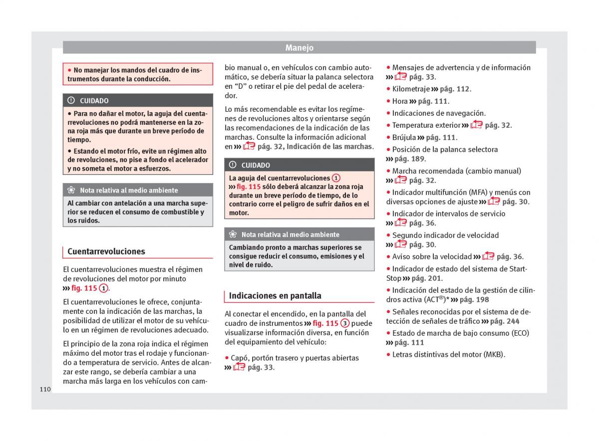 Seat Ateca manual del propietario / page 112