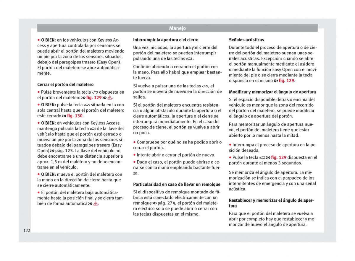 Seat Ateca manual del propietario / page 134