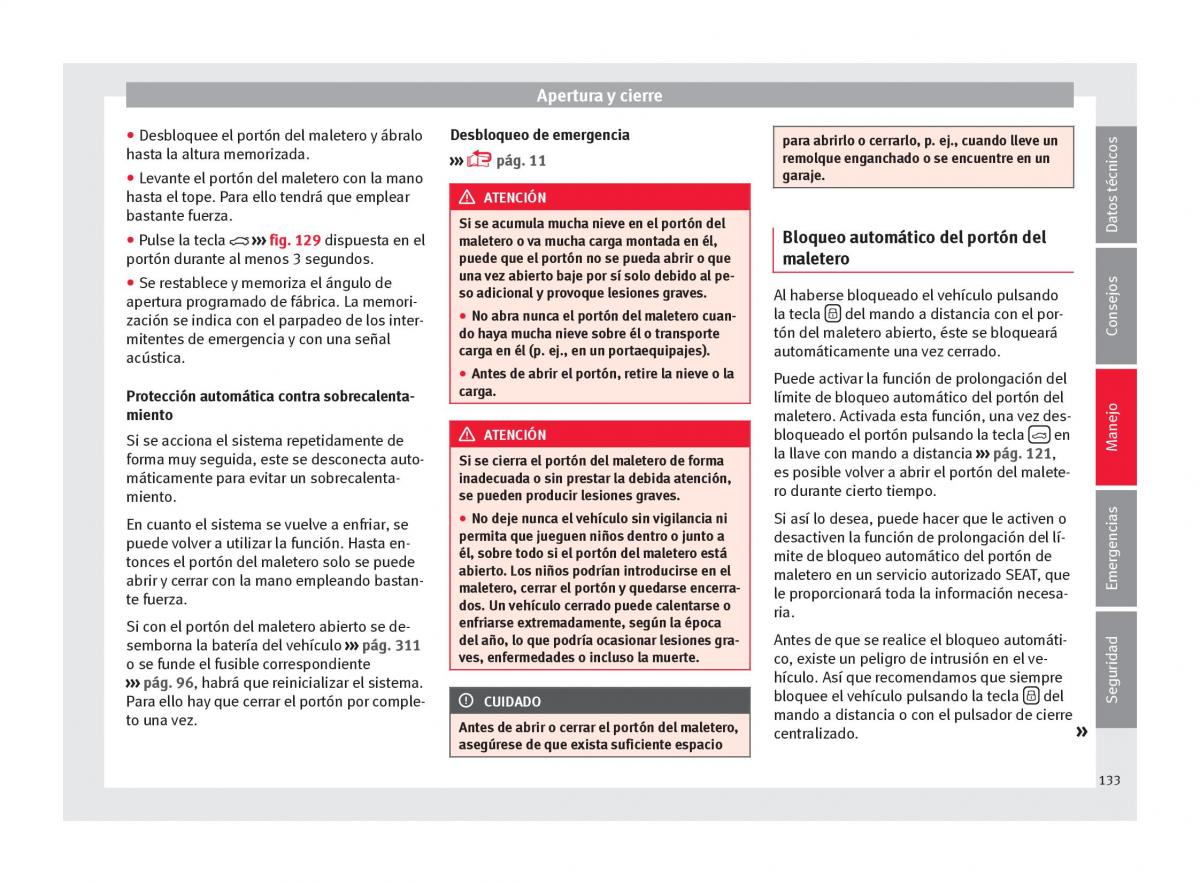 Seat Ateca manual del propietario / page 135