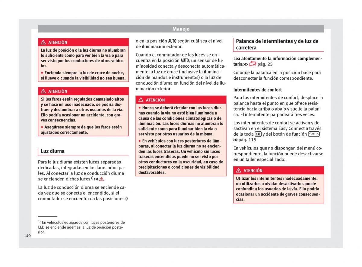 Seat Ateca manual del propietario / page 142