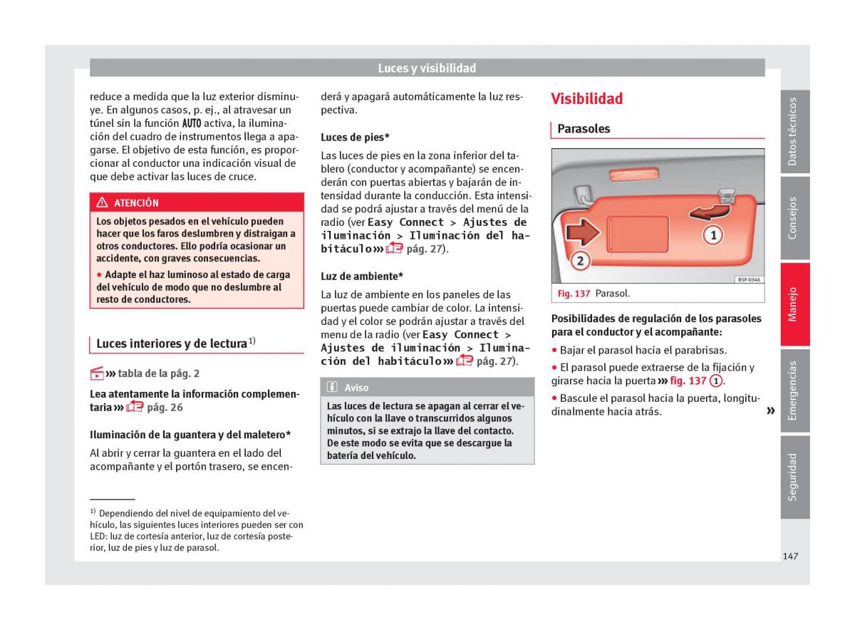 Seat Ateca manual del propietario / page 149