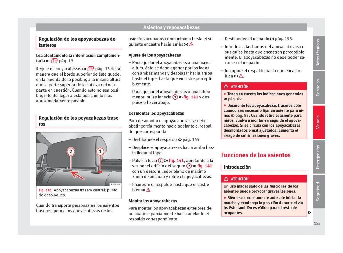 Seat Ateca manual del propietario / page 155