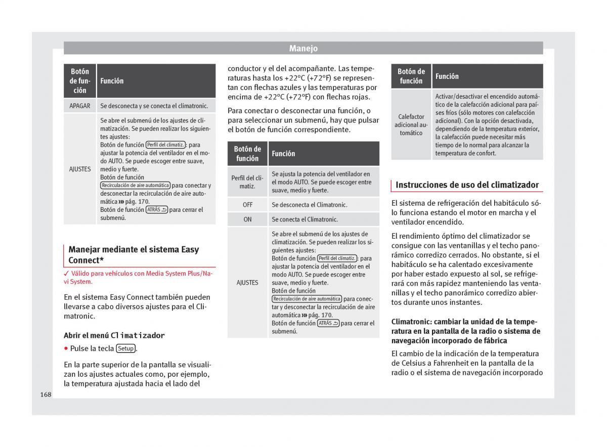 Seat Ateca manual del propietario / page 170