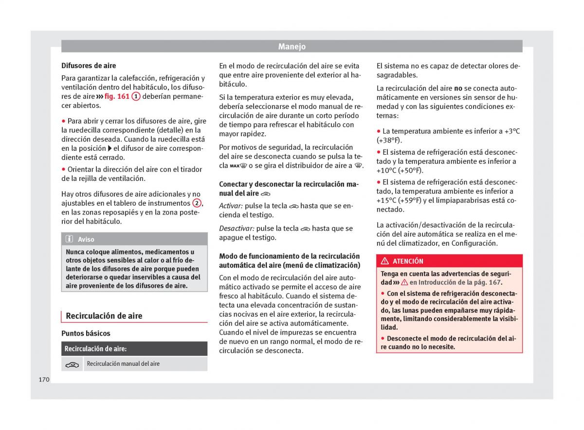 Seat Ateca manual del propietario / page 172