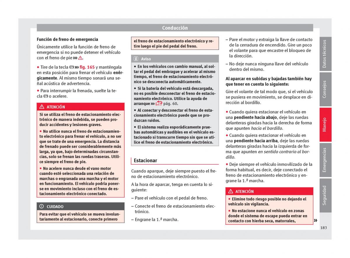 Seat Ateca manual del propietario / page 185