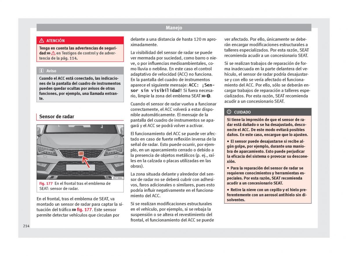 Seat Ateca manual del propietario / page 216