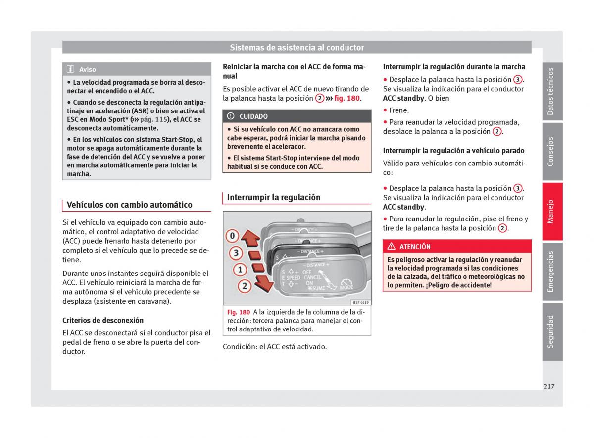 Seat Ateca manual del propietario / page 219