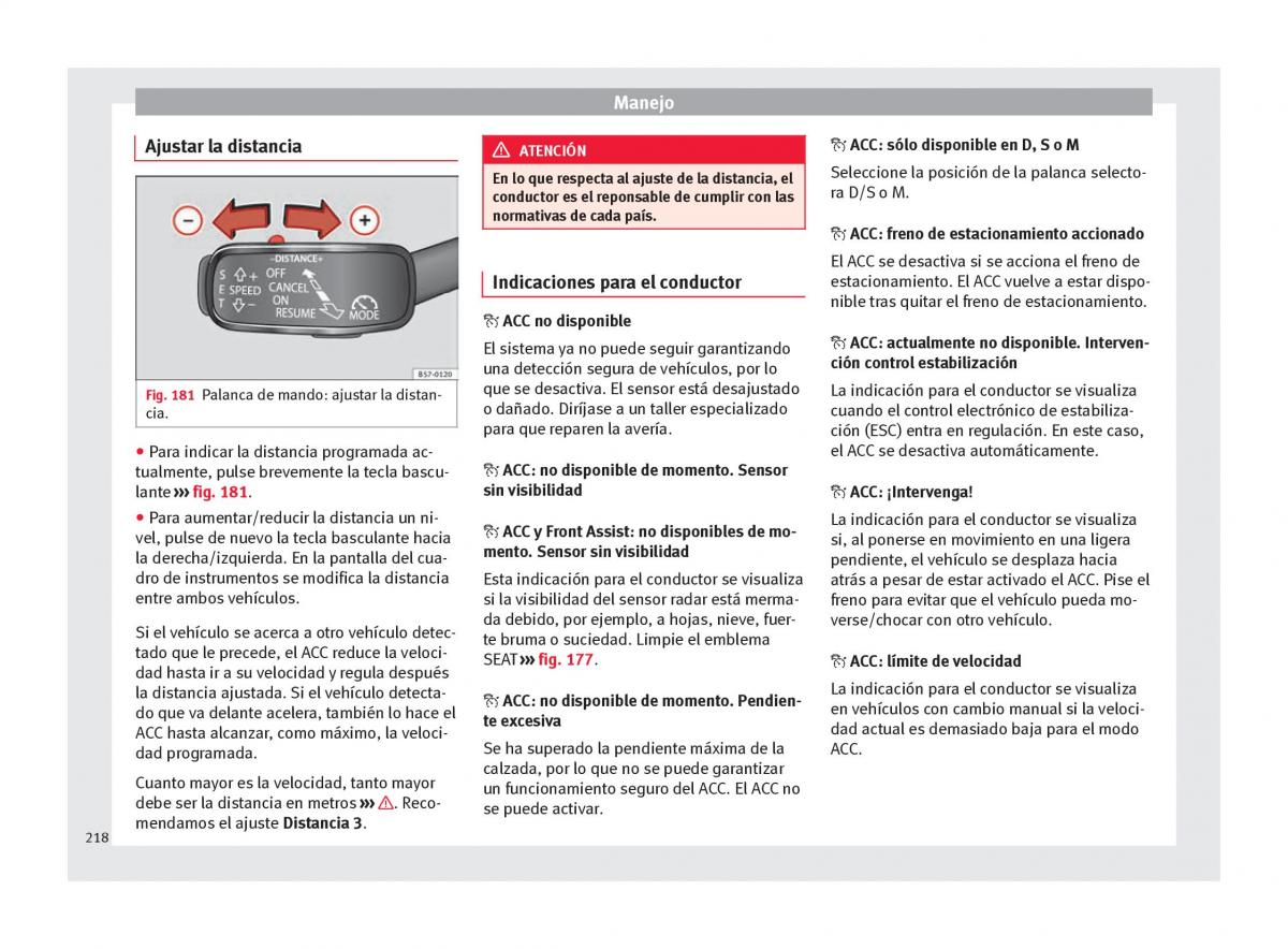 Seat Ateca manual del propietario / page 220