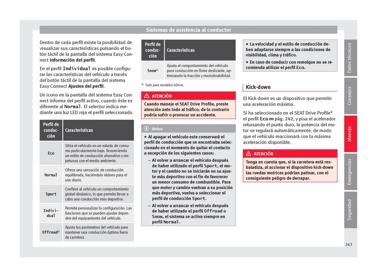 Seat Ateca manual del propietario / page 245