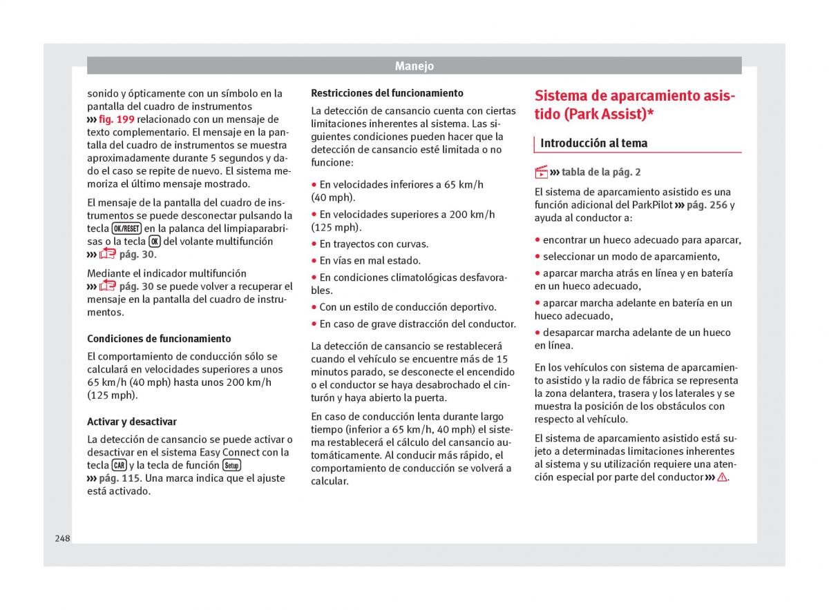 Seat Ateca manual del propietario / page 250