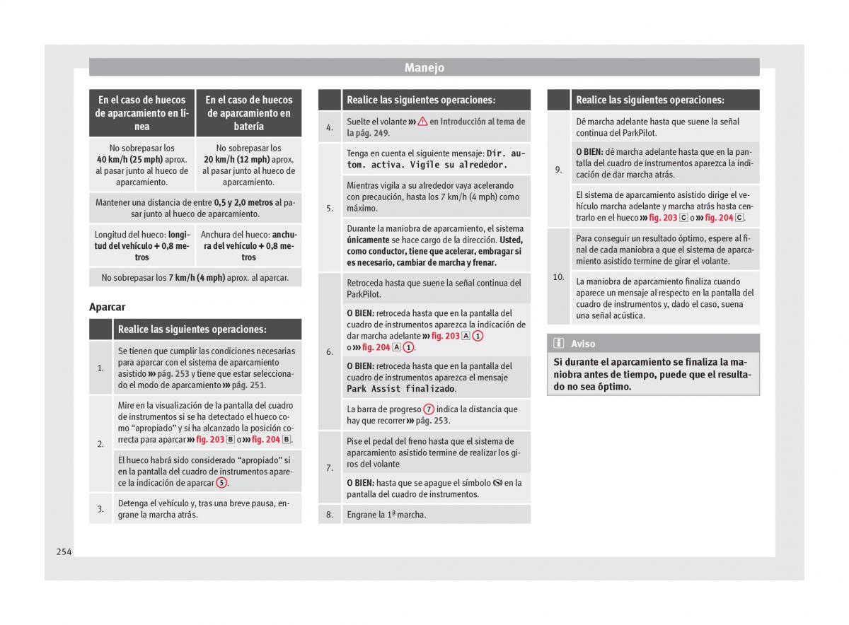 Seat Ateca manual del propietario / page 256