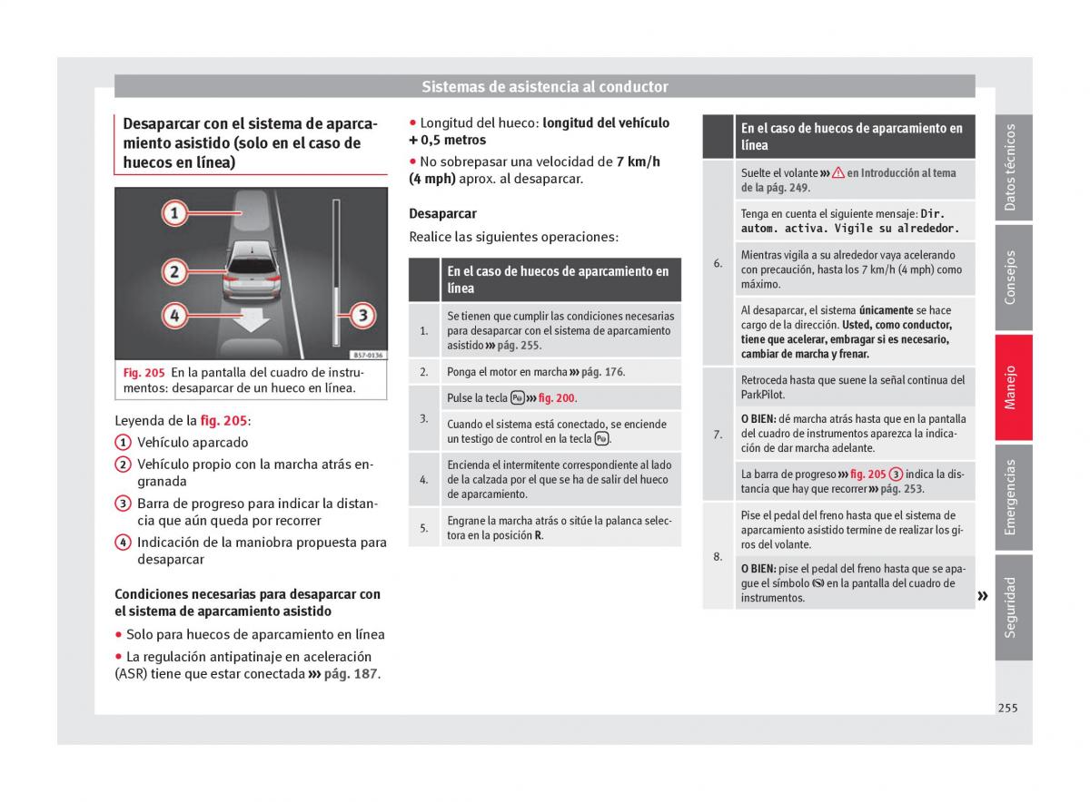 Seat Ateca manual del propietario / page 257