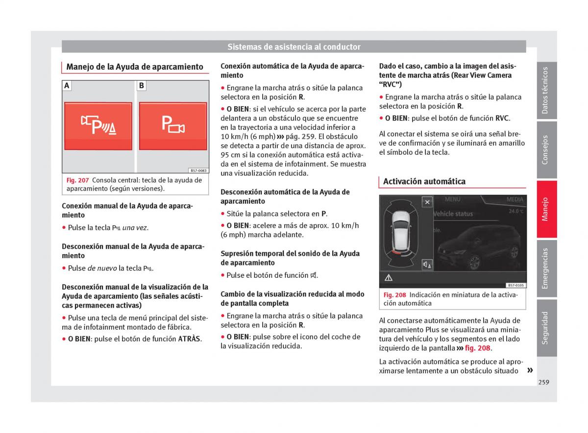 Seat Ateca manual del propietario / page 261