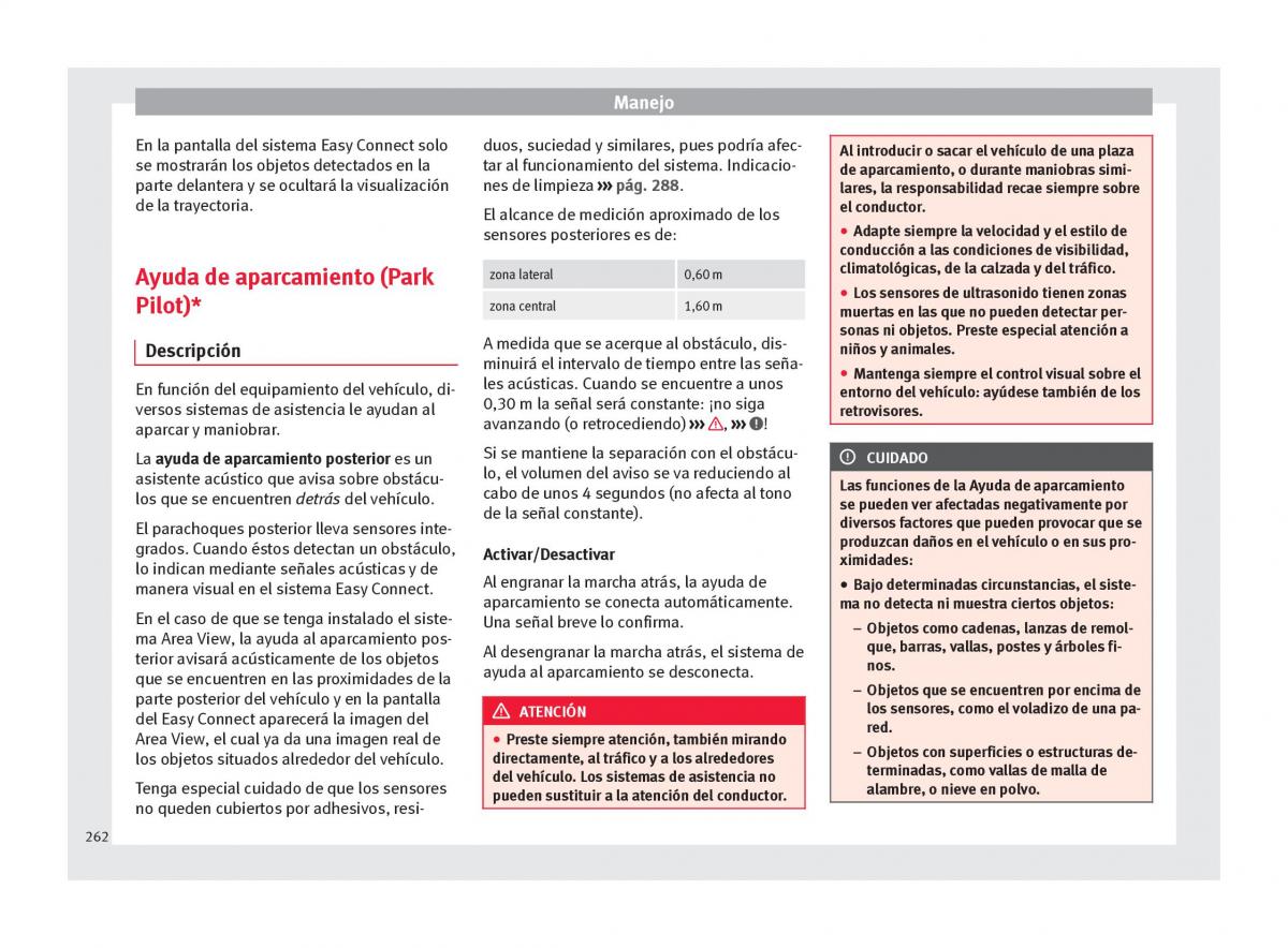 Seat Ateca manual del propietario / page 264