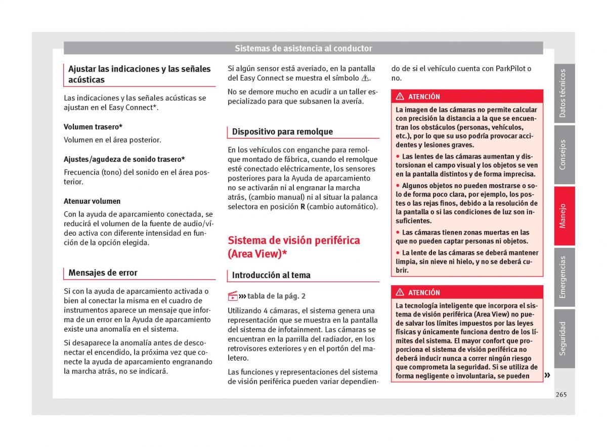 Seat Ateca manual del propietario / page 267