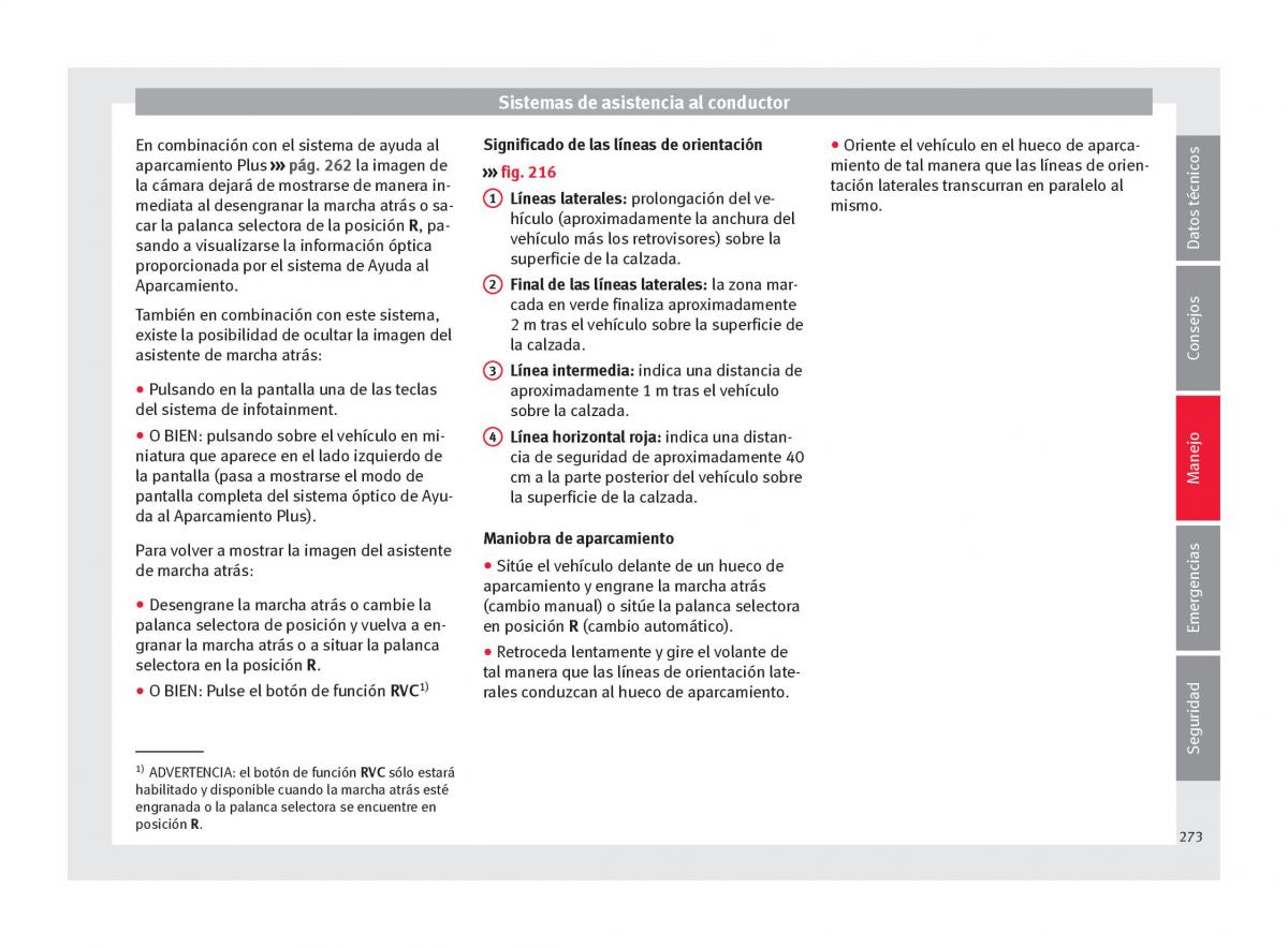 Seat Ateca manual del propietario / page 275