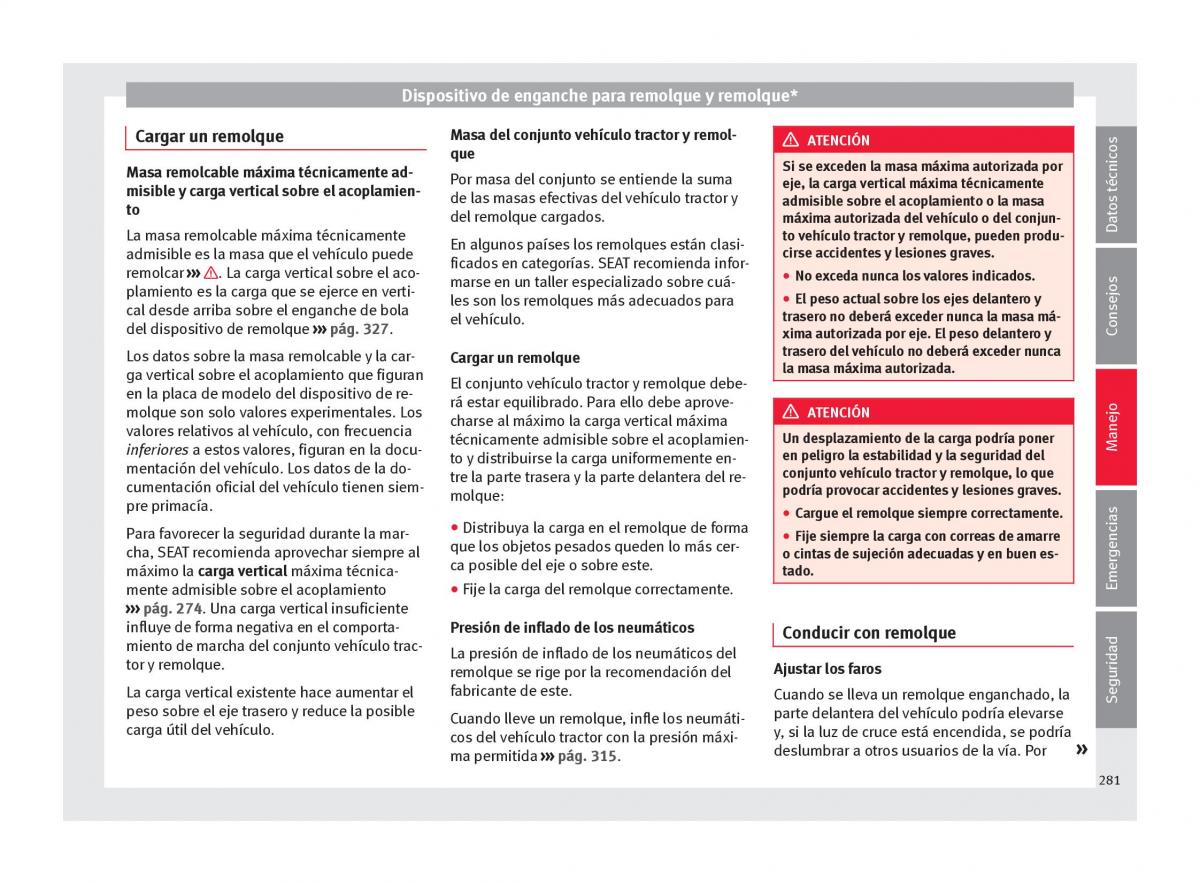 Seat Ateca manual del propietario / page 283