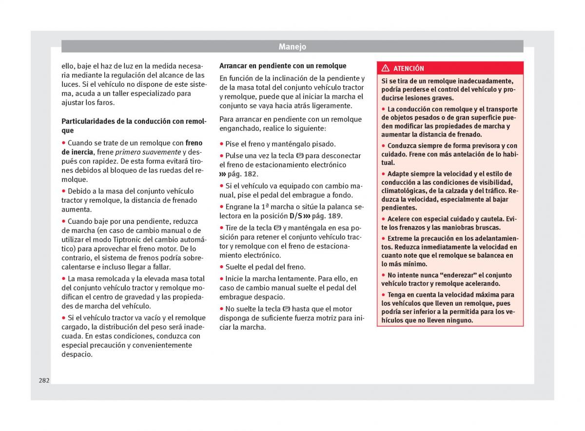 Seat Ateca manual del propietario / page 284