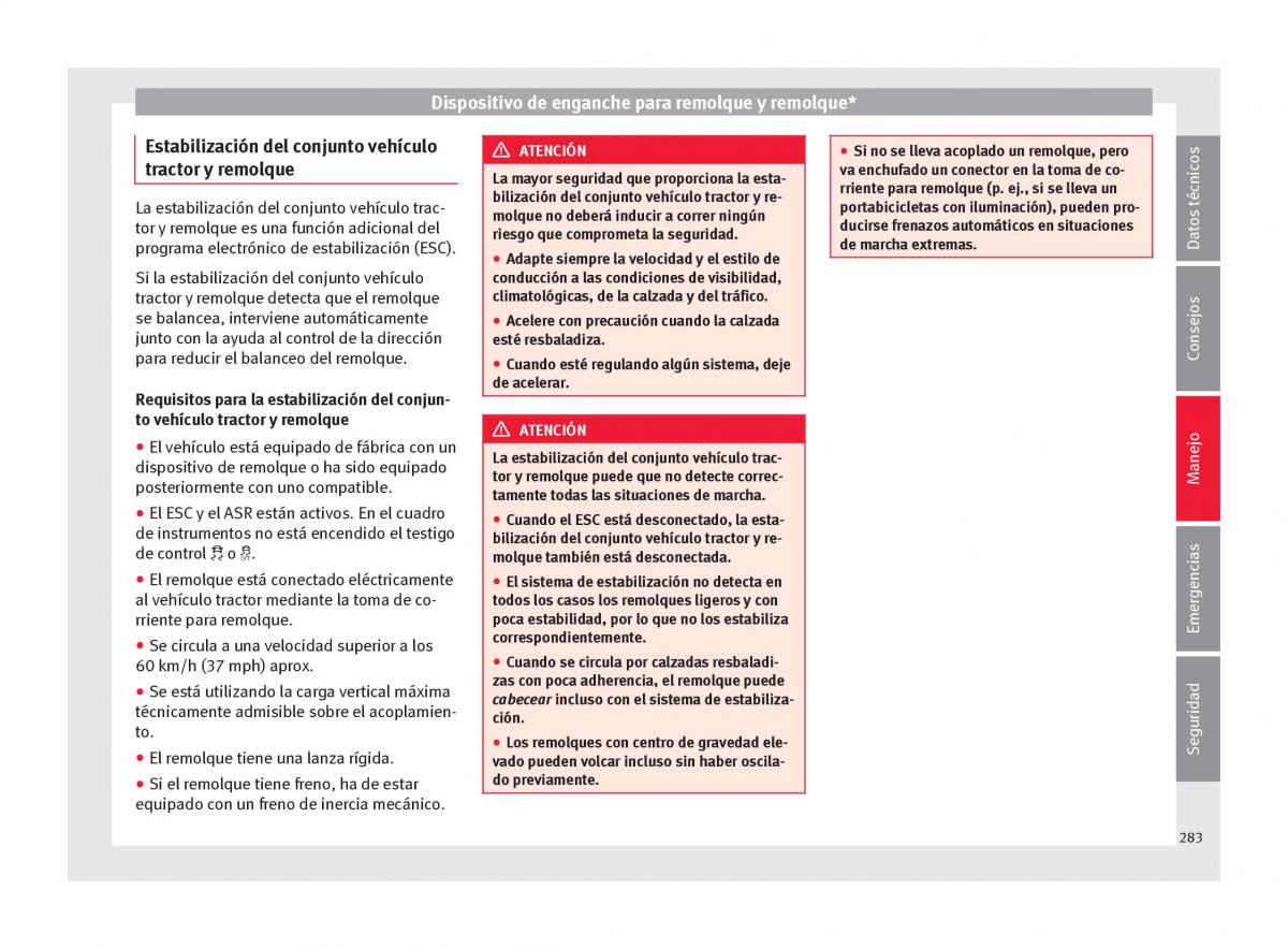 Seat Ateca manual del propietario / page 285