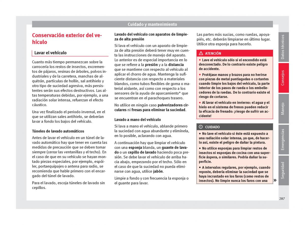 Seat Ateca manual del propietario / page 289