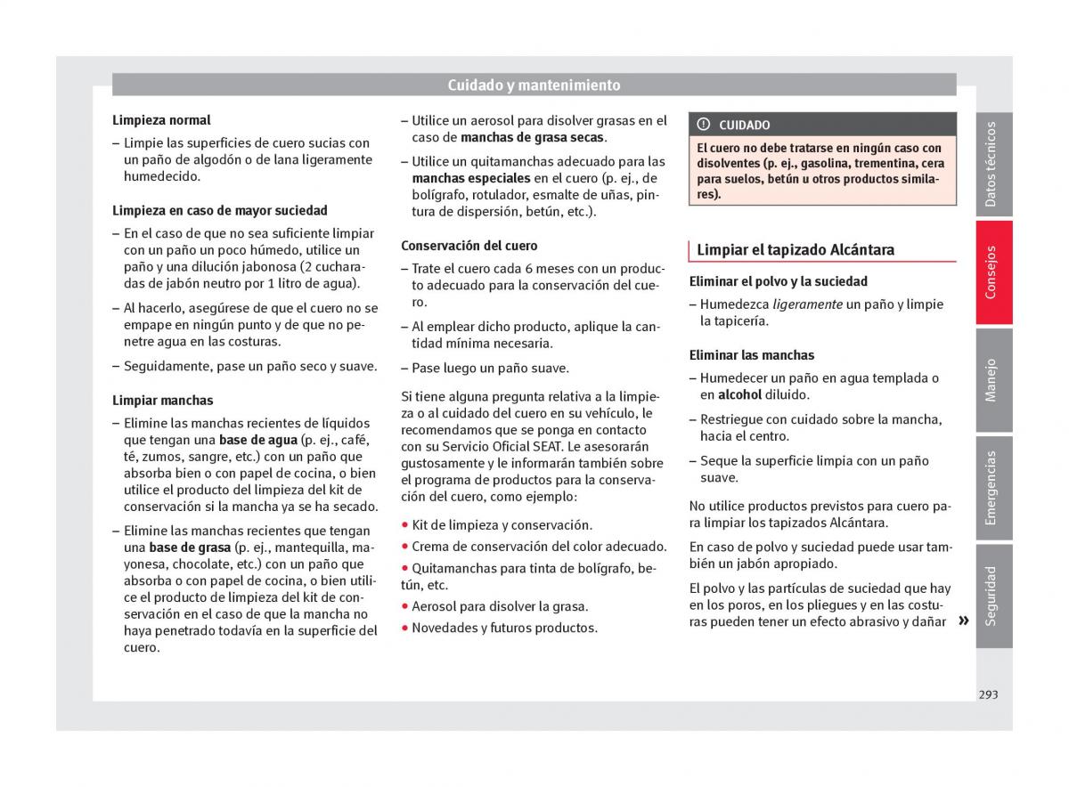 Seat Ateca manual del propietario / page 295