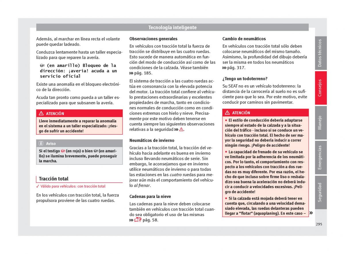 Seat Ateca manual del propietario / page 297