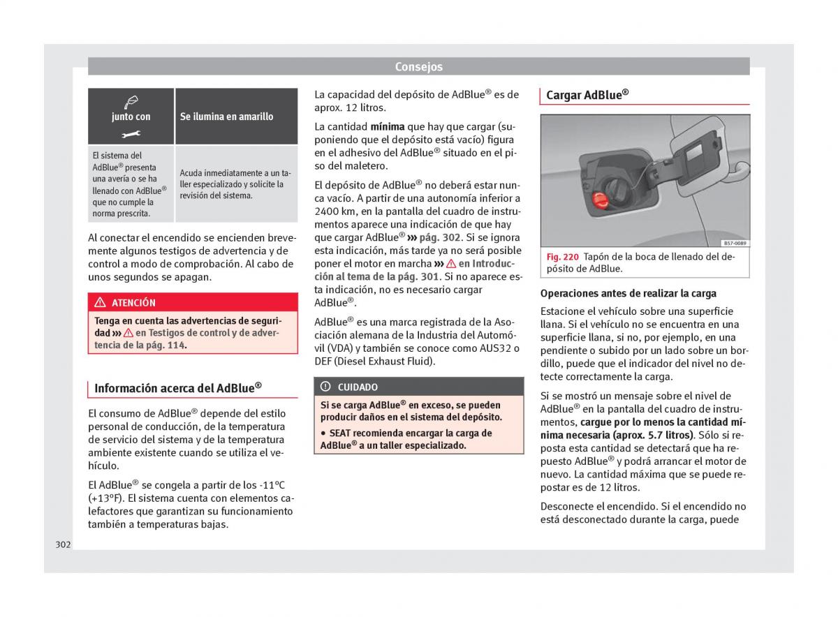 Seat Ateca manual del propietario / page 304