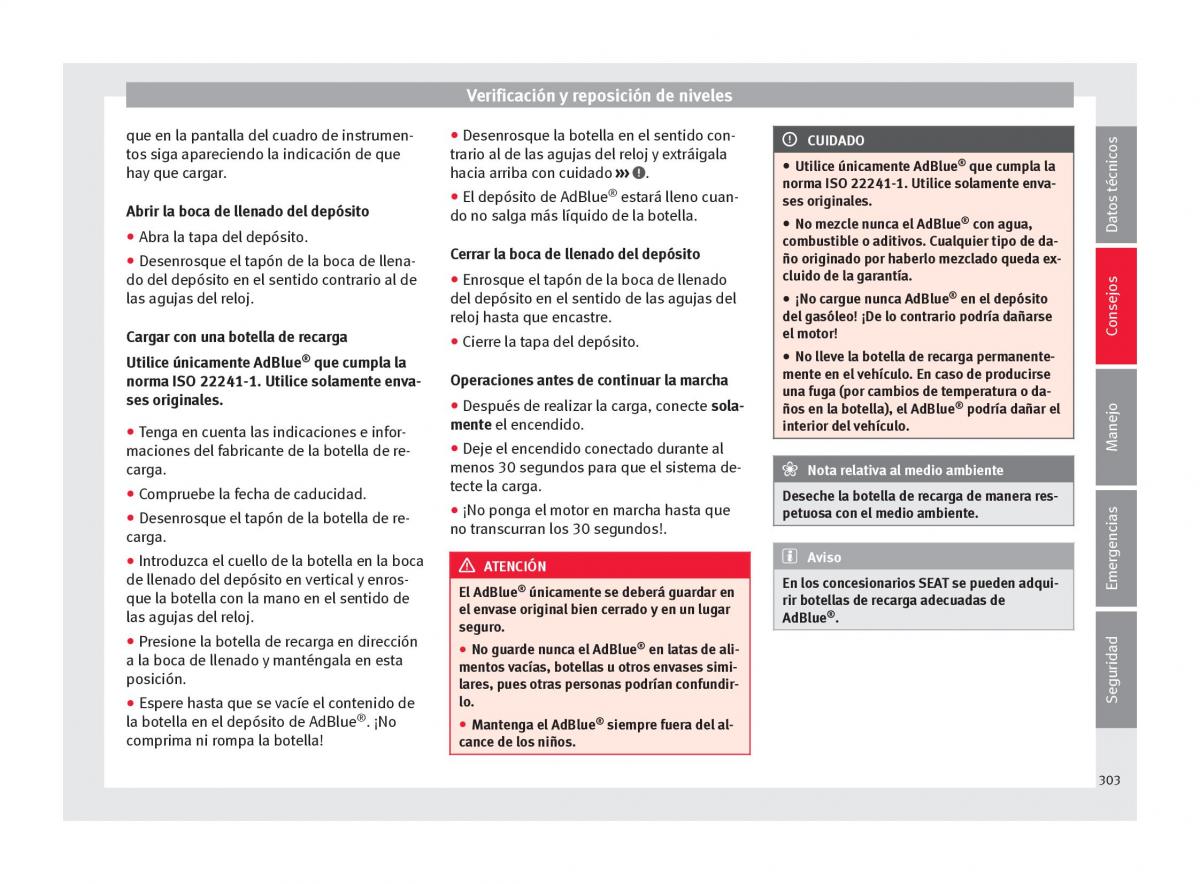 Seat Ateca manual del propietario / page 305