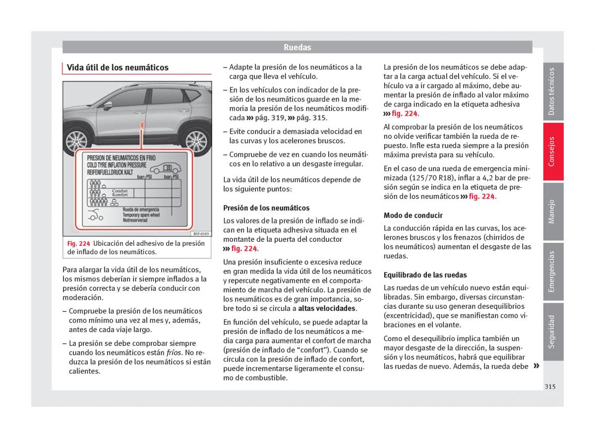 Seat Ateca manual del propietario / page 317