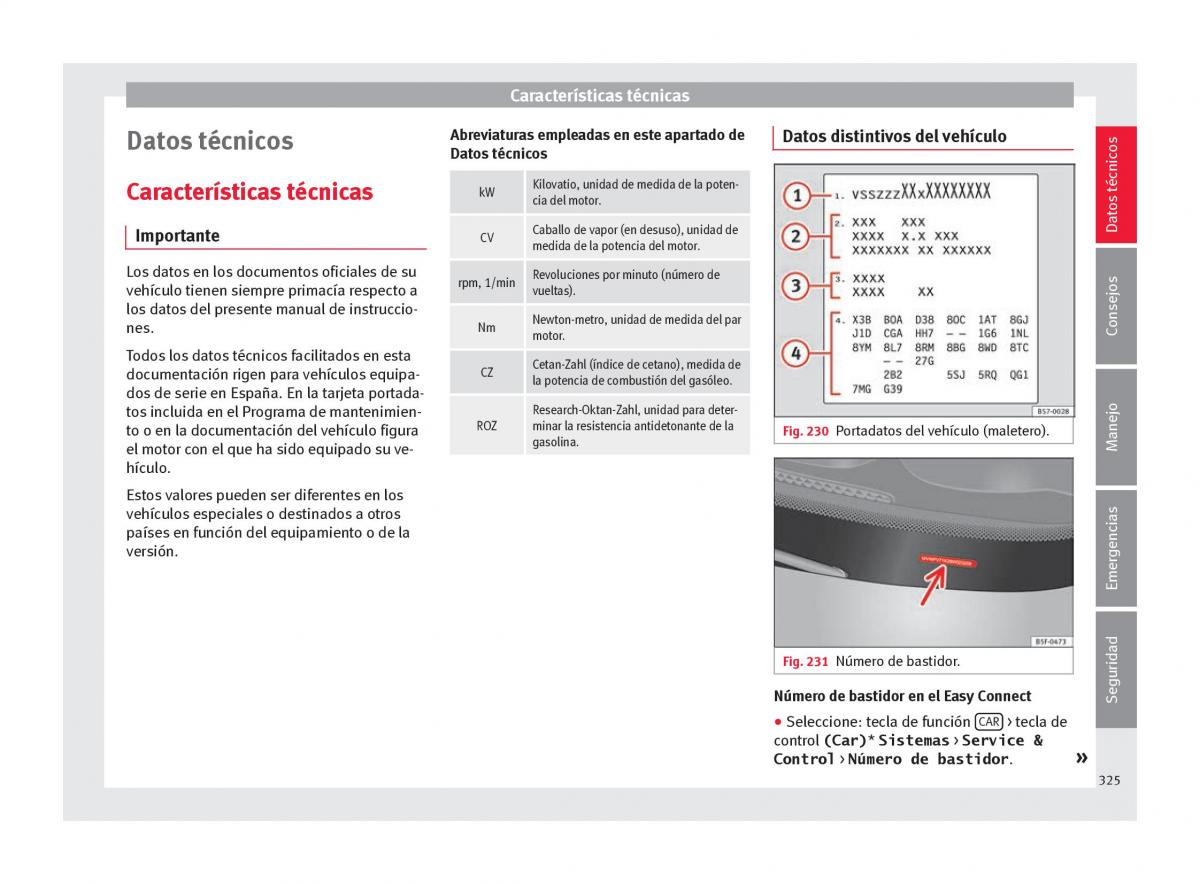 Seat Ateca manual del propietario / page 327