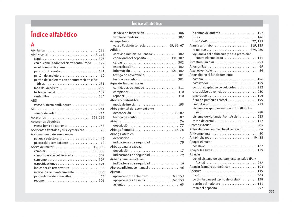 Seat Ateca manual del propietario / page 337