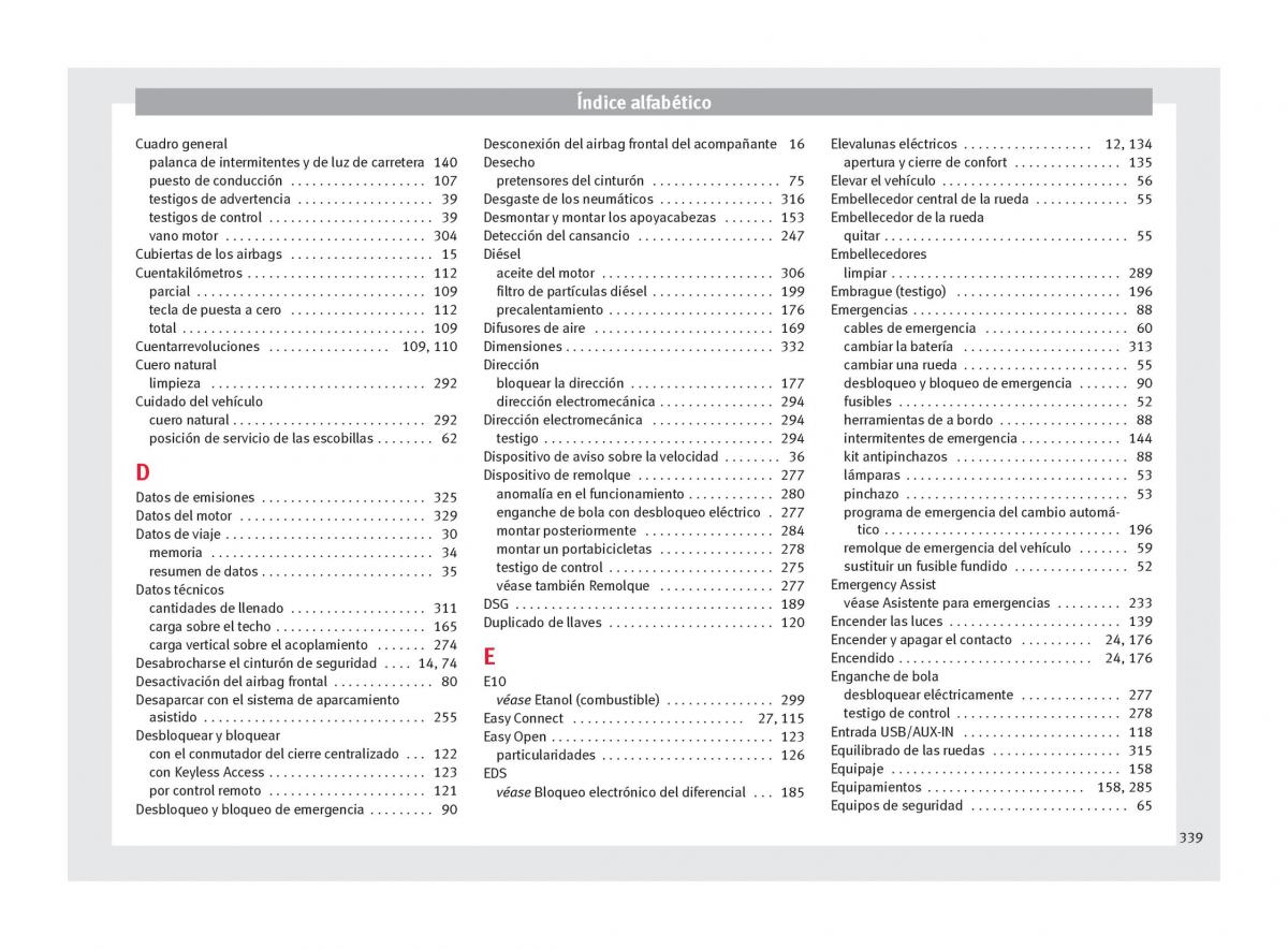 Seat Ateca manual del propietario / page 341