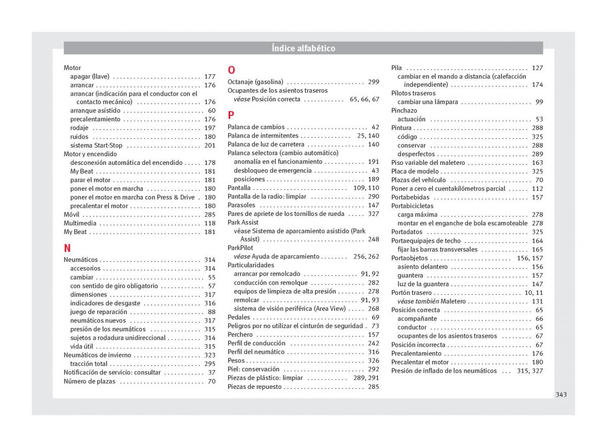 Seat Ateca manual del propietario / page 345