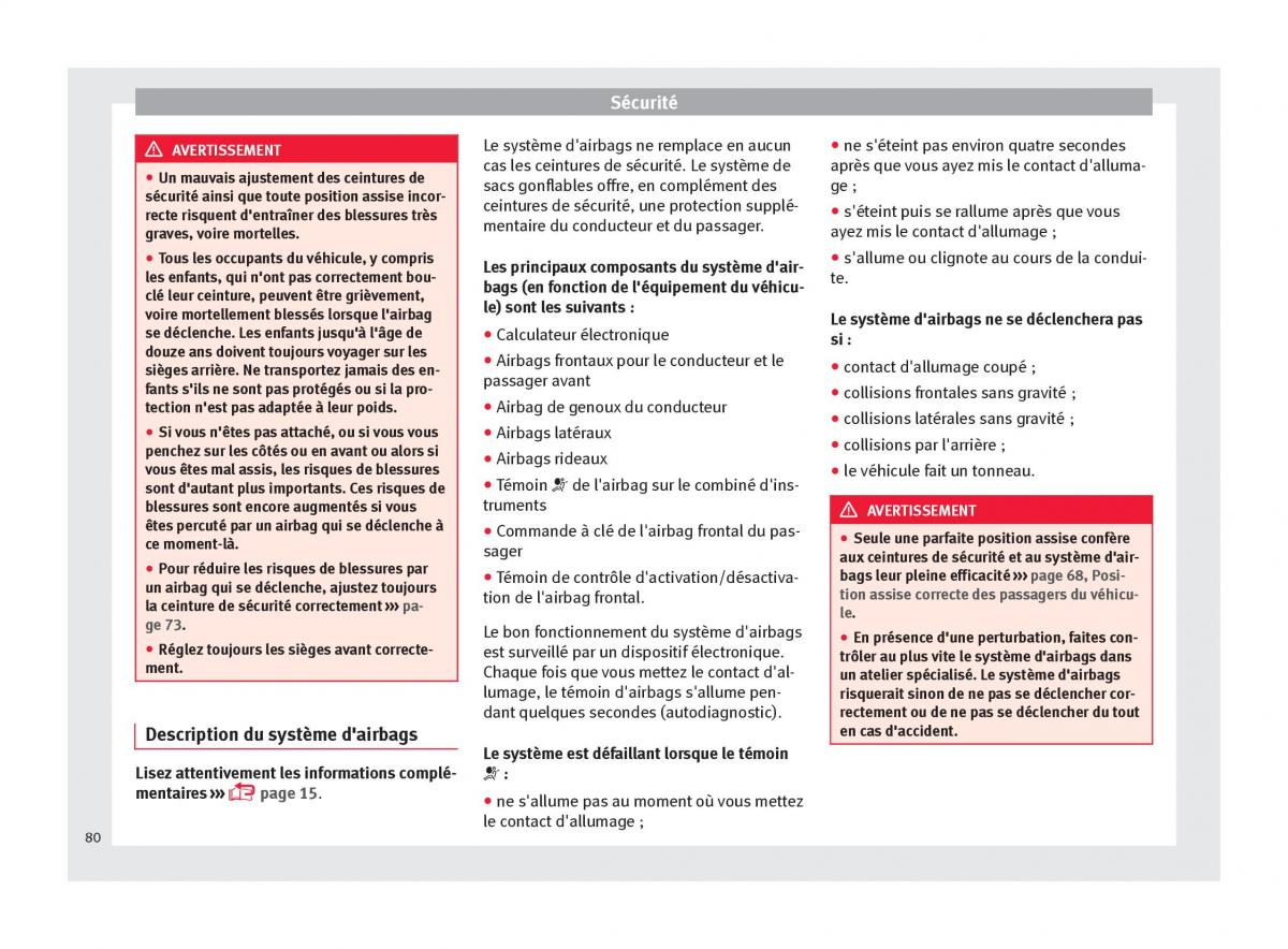 manuel du propriétaire  Seat Ateca manuel du proprietaire / page 82