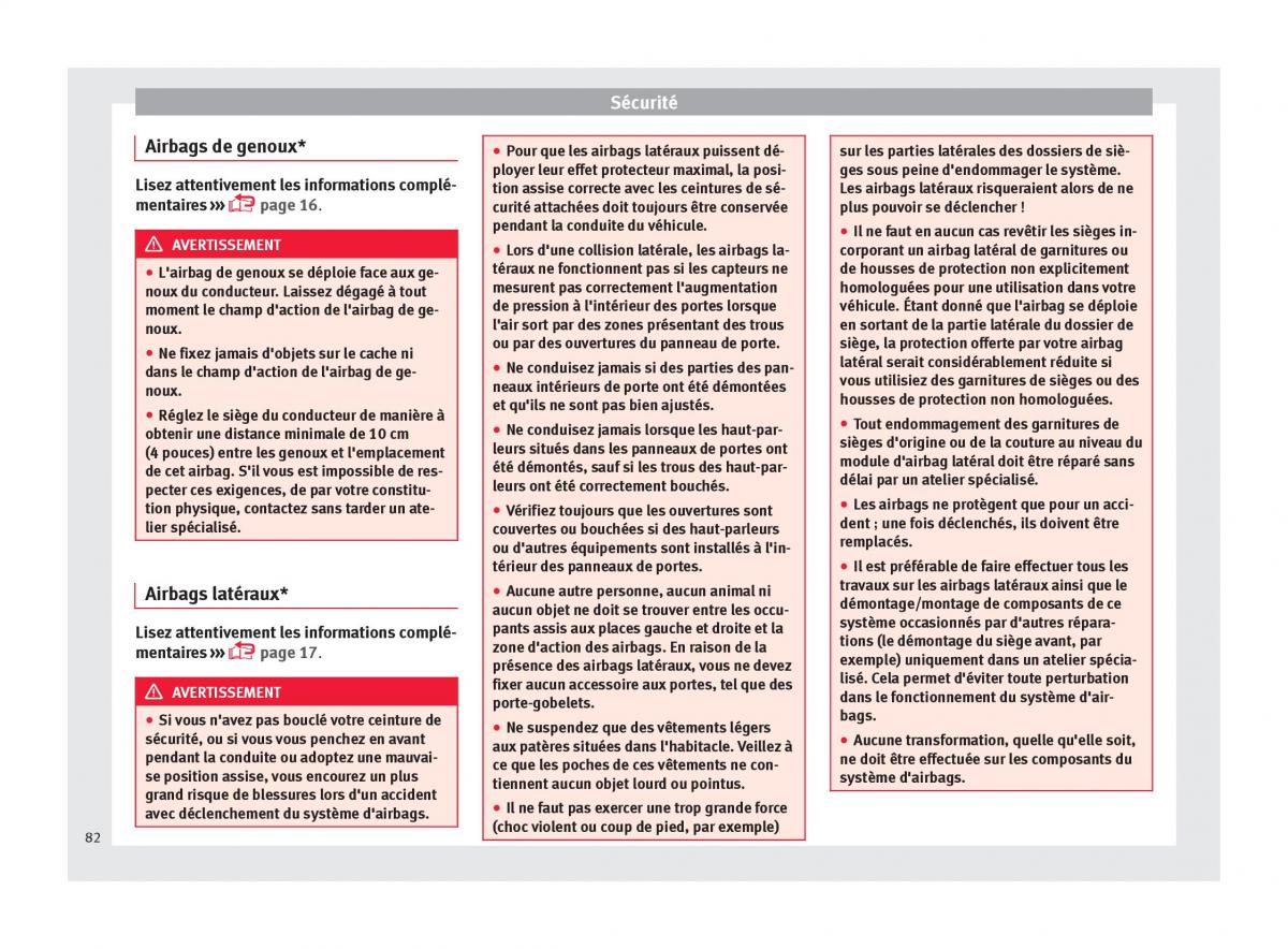 Seat Ateca manuel du proprietaire / page 84