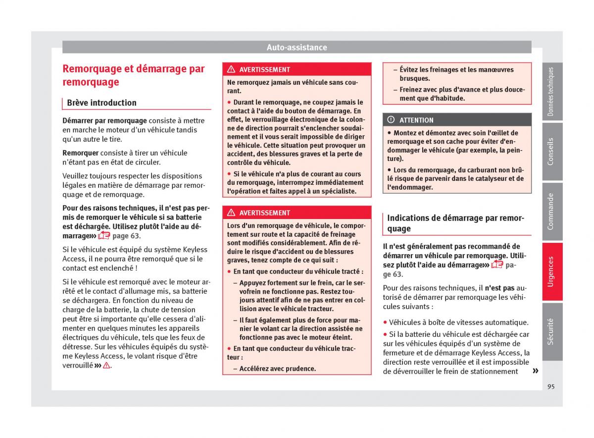 manuel du propriétaire  Seat Ateca manuel du proprietaire / page 97