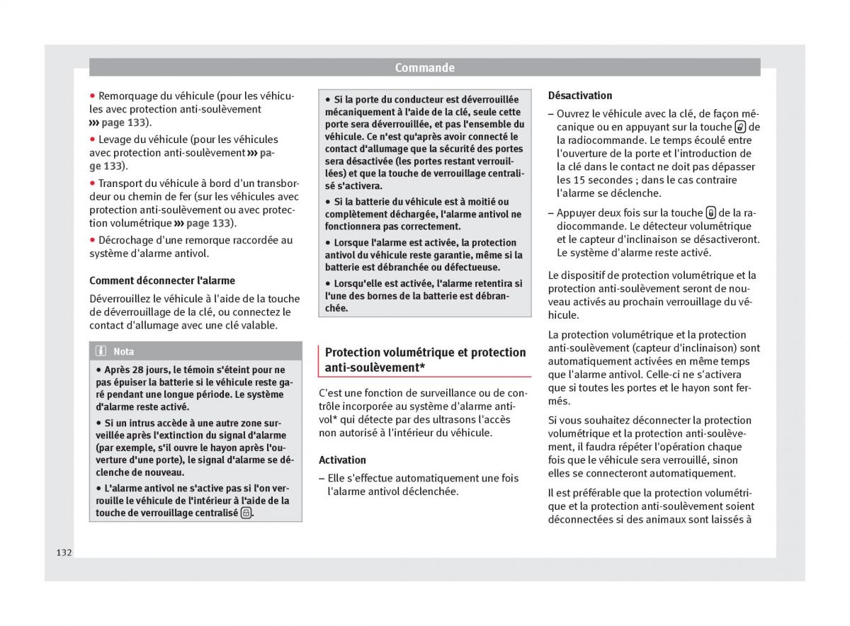 manuel du propriétaire  Seat Ateca manuel du proprietaire / page 134