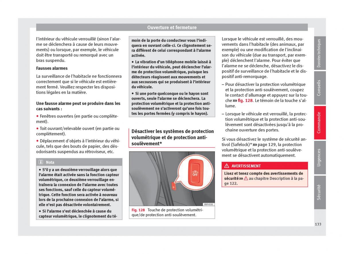 manuel du propriétaire  Seat Ateca manuel du proprietaire / page 135