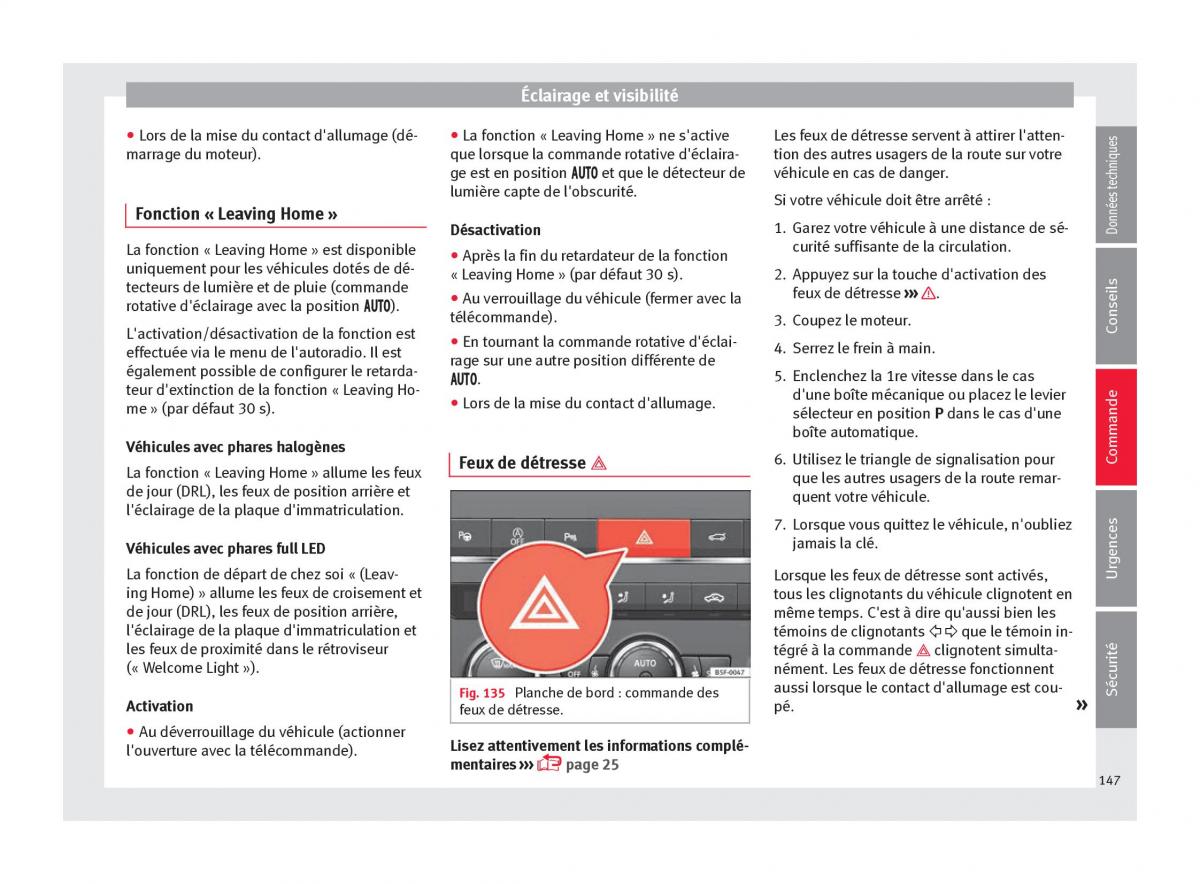 manuel du propriétaire  Seat Ateca manuel du proprietaire / page 149